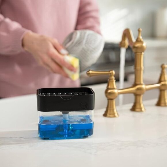 Dish Soap Dispenser Pump and Sponge Holder for Kitchen Sink, 13 Ounces (385ml) - Picture 5 of 9